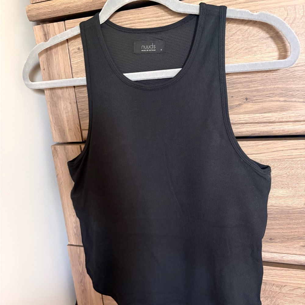 nuuds Black Ribbed Racerback Tank Top - Picture 4 of 4